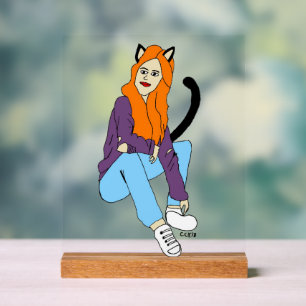 katmeisje acryl bord