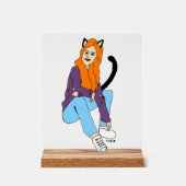 katmeisje acryl bord (Voorkant)