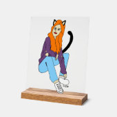 katmeisje acryl bord (Hoek)