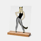 katmeisje acryl bord (Hoek)