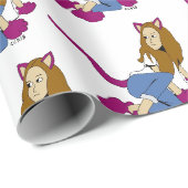 katmeisje cadeaupapier (Rol Hoek)