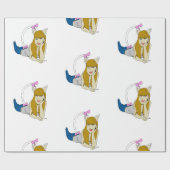 katmeisje cadeaupapier (Vlak)