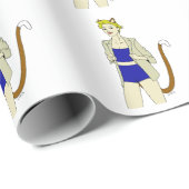katmeisje cadeaupapier (Rol Hoek)