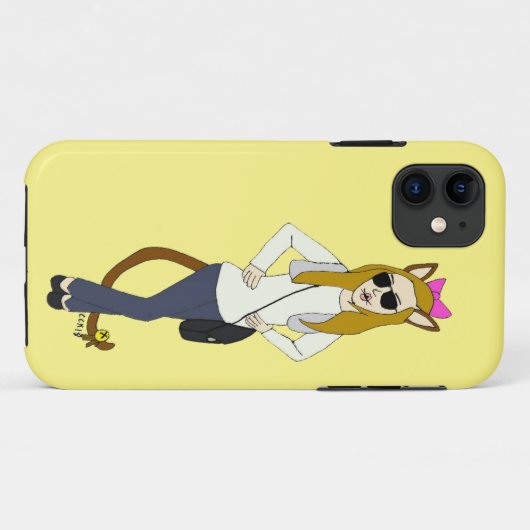 katmeisje Case-Mate iPhone case (Achterkant (horizontaal))