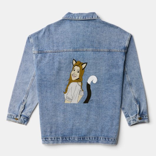 katmeisje denim jacket (Achterkant)