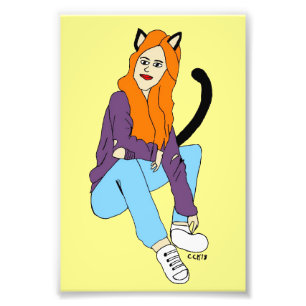 katmeisje foto afdruk