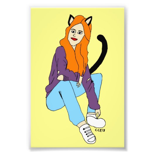 katmeisje foto afdruk (Voorkant)