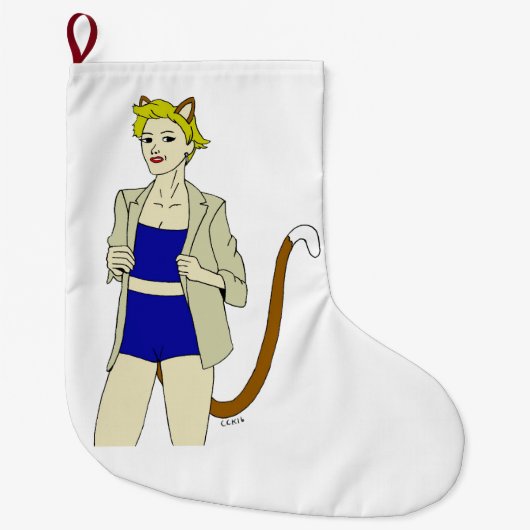 katmeisje grote kerstsok (Voorkant)