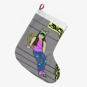 katmeisje grote kerstsok (Voorkant (Hangend))