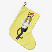 katmeisje grote kerstsok (Voorkant (Hangend))