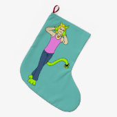 katmeisje grote kerstsok (Voorkant (Hangend))