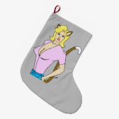 katmeisje grote kerstsok (Voorkant (Hangend))