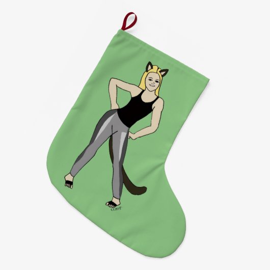 katmeisje grote kerstsok (Voorkant (Hangend))