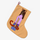 katmeisje grote kerstsok (Voorkant (Hangend))