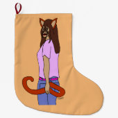 katmeisje grote kerstsok (Voorkant)