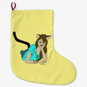 katmeisje grote kerstsok (Voorkant)