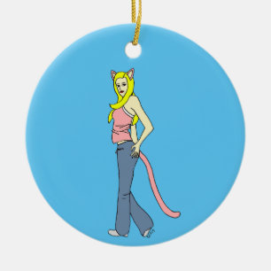 katmeisje keramisch ornament
