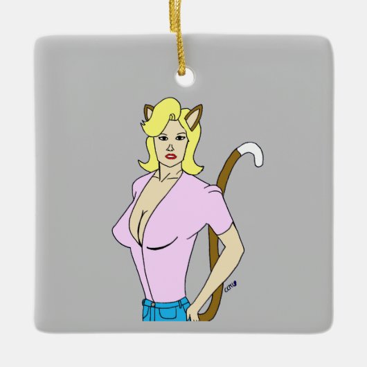 katmeisje keramisch ornament (Voorkant)
