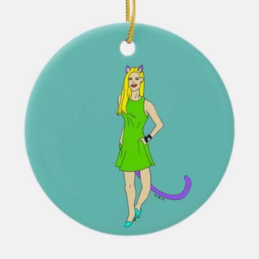katmeisje keramisch ornament (Voorkant)