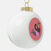 katmeisje keramische bal ornament (Links)
