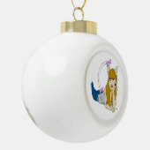 katmeisje keramische bal ornament (Links)