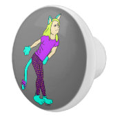 katmeisje keramische knop (Rechts)