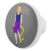 katmeisje keramische knop (Rechts)