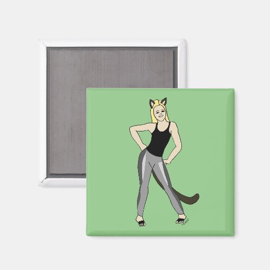 katmeisje magneet (Voorkant / Achterkant)