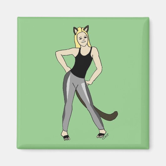 katmeisje magneet (Voorkant)