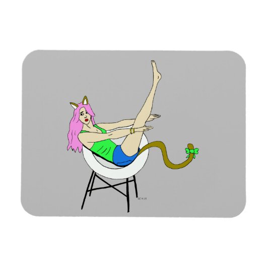 katmeisje magneet (Horizontaal)