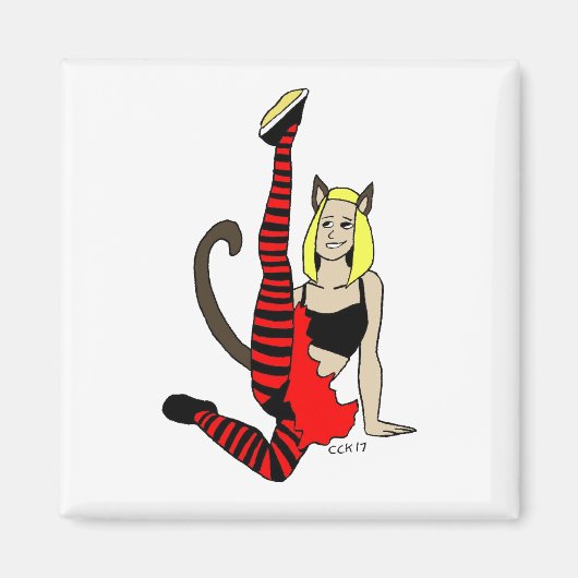 katmeisje  magneet (Voorkant)