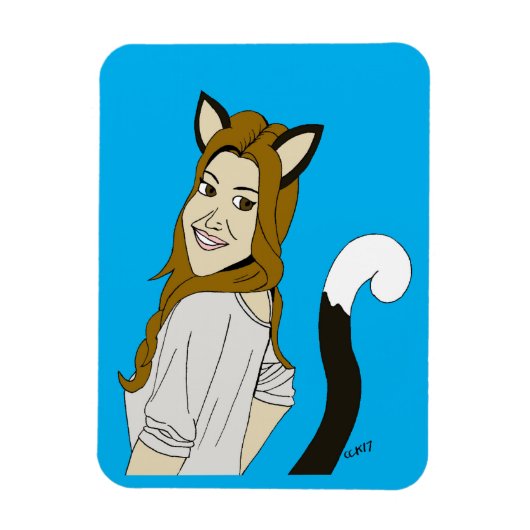katmeisje magneet (Verticaal)