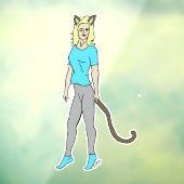 katmeisje raamsticker (Vel 3)