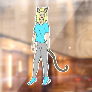 katmeisje raamsticker