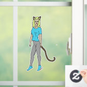 katmeisje raamsticker (Huis)