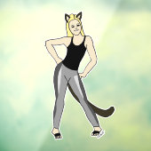 katmeisje raamsticker (Vel 3)