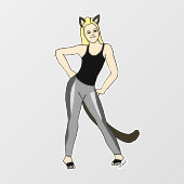 katmeisje raamsticker (Vel)