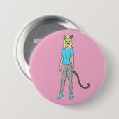katmeisje ronde button 7,6 cm (Voorkant /achterkant)