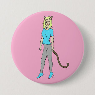 katmeisje ronde button 7,6 cm