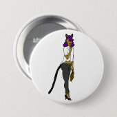 katmeisje ronde button 7,6 cm (Voorkant /achterkant)