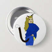 katmeisje ronde button 7,6 cm (Voorkant /achterkant)