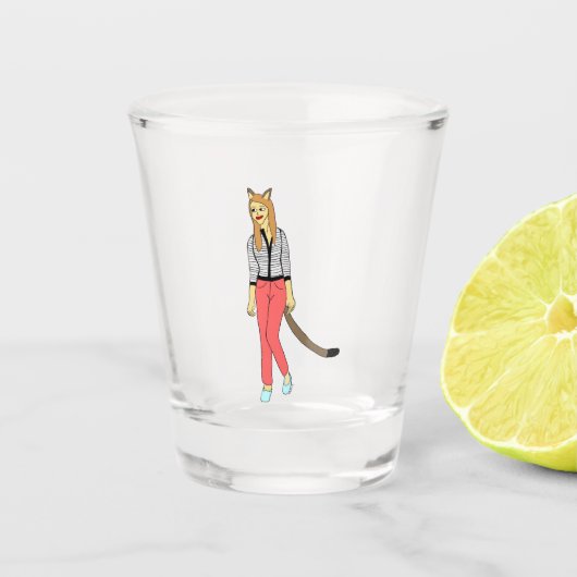 katmeisje shot glas (Voorkant)