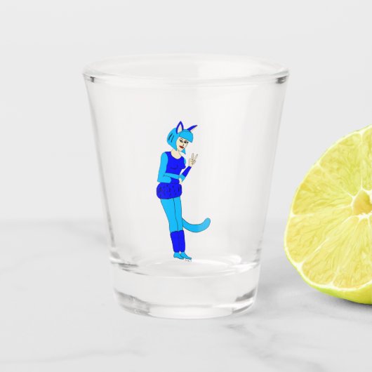katmeisje shot glas (Voorkant)