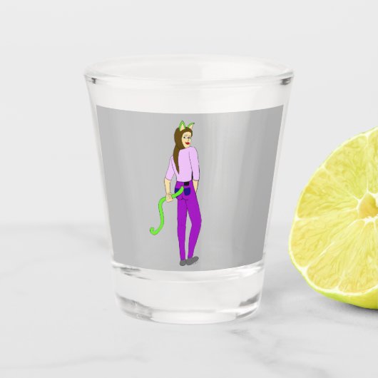 katmeisje shot glas (Voorkant)