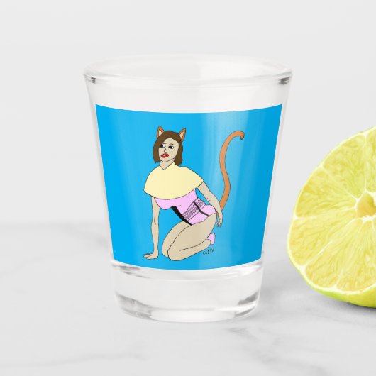 katmeisje shot glas (Voorkant)