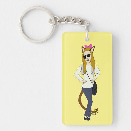 katmeisje sleutelhanger (Voorkant)