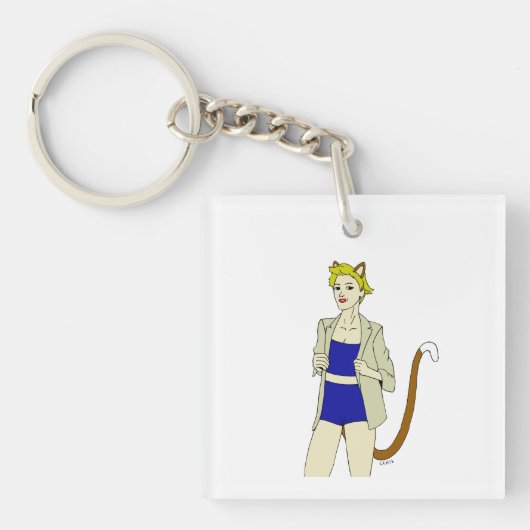 katmeisje sleutelhanger (voorkant)