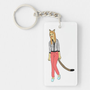 katmeisje sleutelhanger