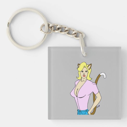katmeisje sleutelhanger (voorkant)