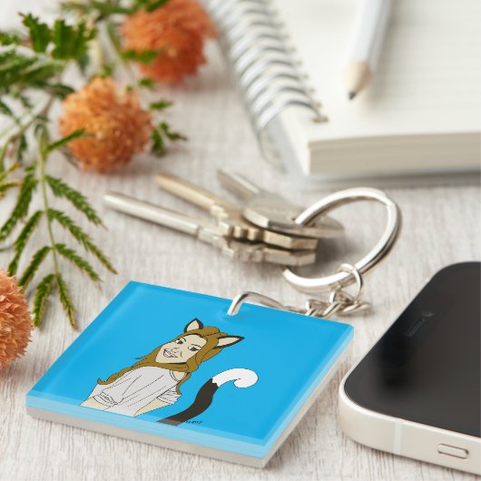 katmeisje sleutelhanger (Voorkant Rechts)